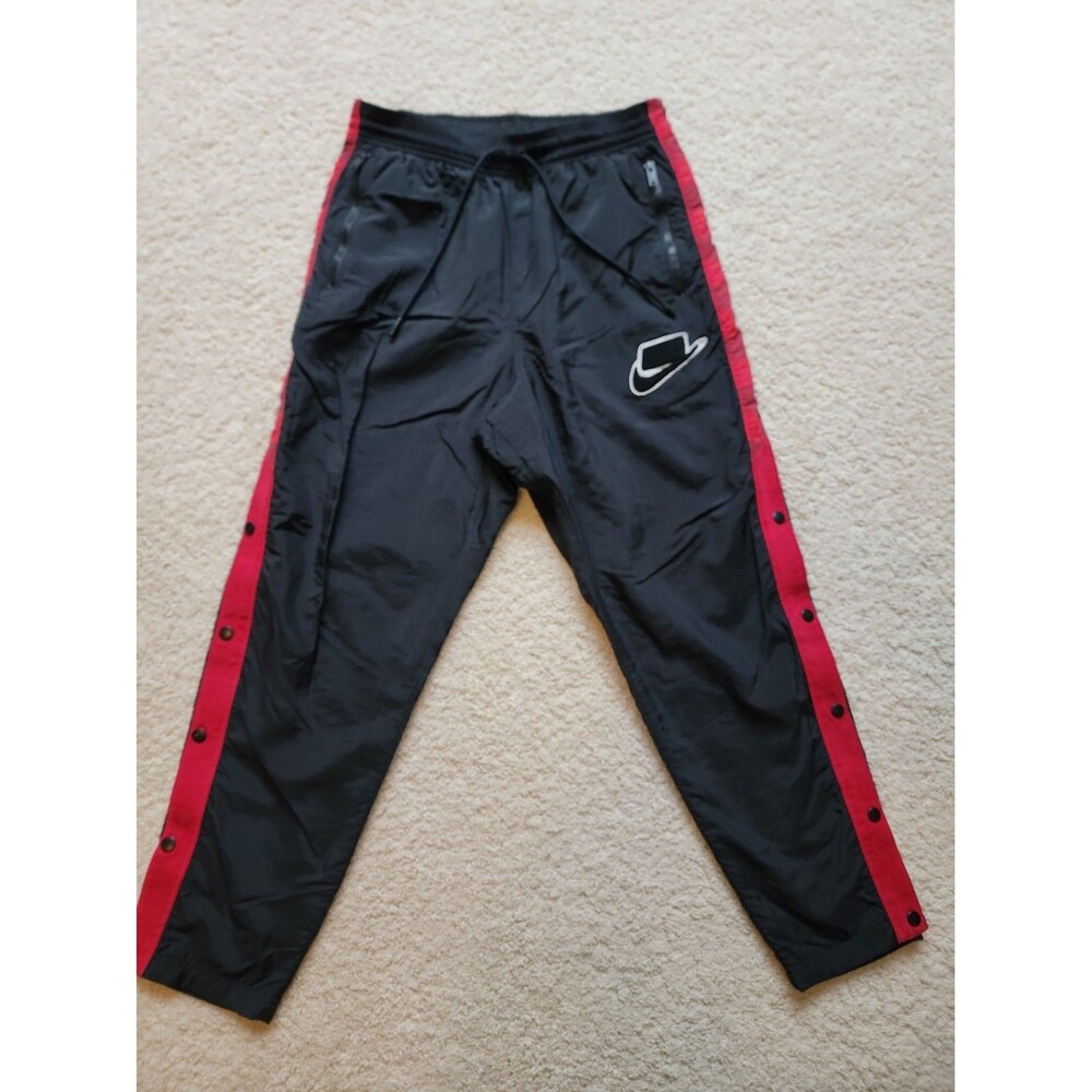 Nike Sportswear NSW Woven Tear Away Pants Black/Red Size Small 26x28